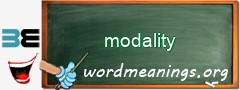 WordMeaning blackboard for modality